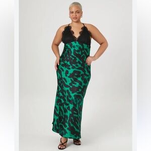 NWT Forever 21 Vibrant Green and Black dress